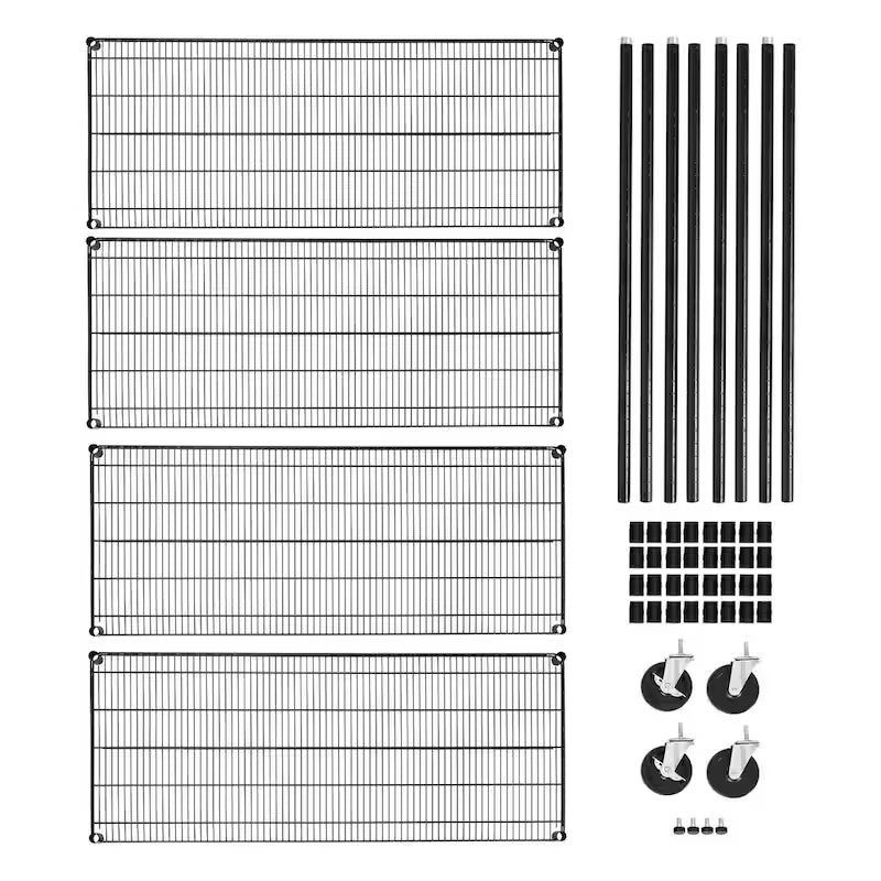 Black 5-Tier Steel Wire Shelving A177576