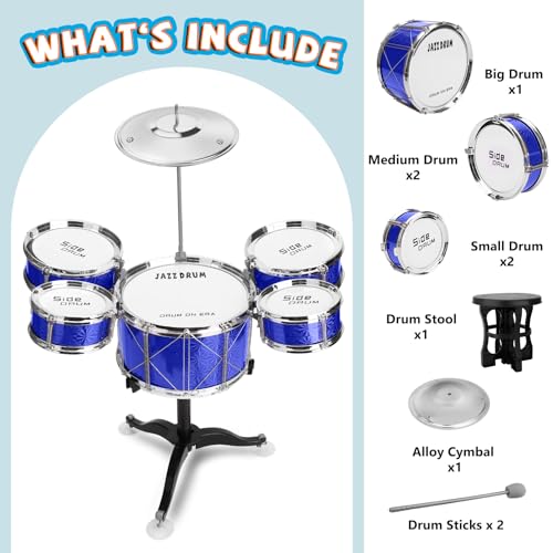 Blue 8 Piece Toddler Jazz Drum Kit S2476