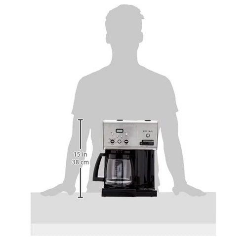 12-Cup Programmable Coffeemaker with Hot Water System, Black Stainless V1356