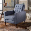 Dark Blue Fabric Button Tufted Recliner Z380