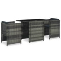 3 Piece Glass Tabletop Poly Rattan Bistro Set with Cushion T163