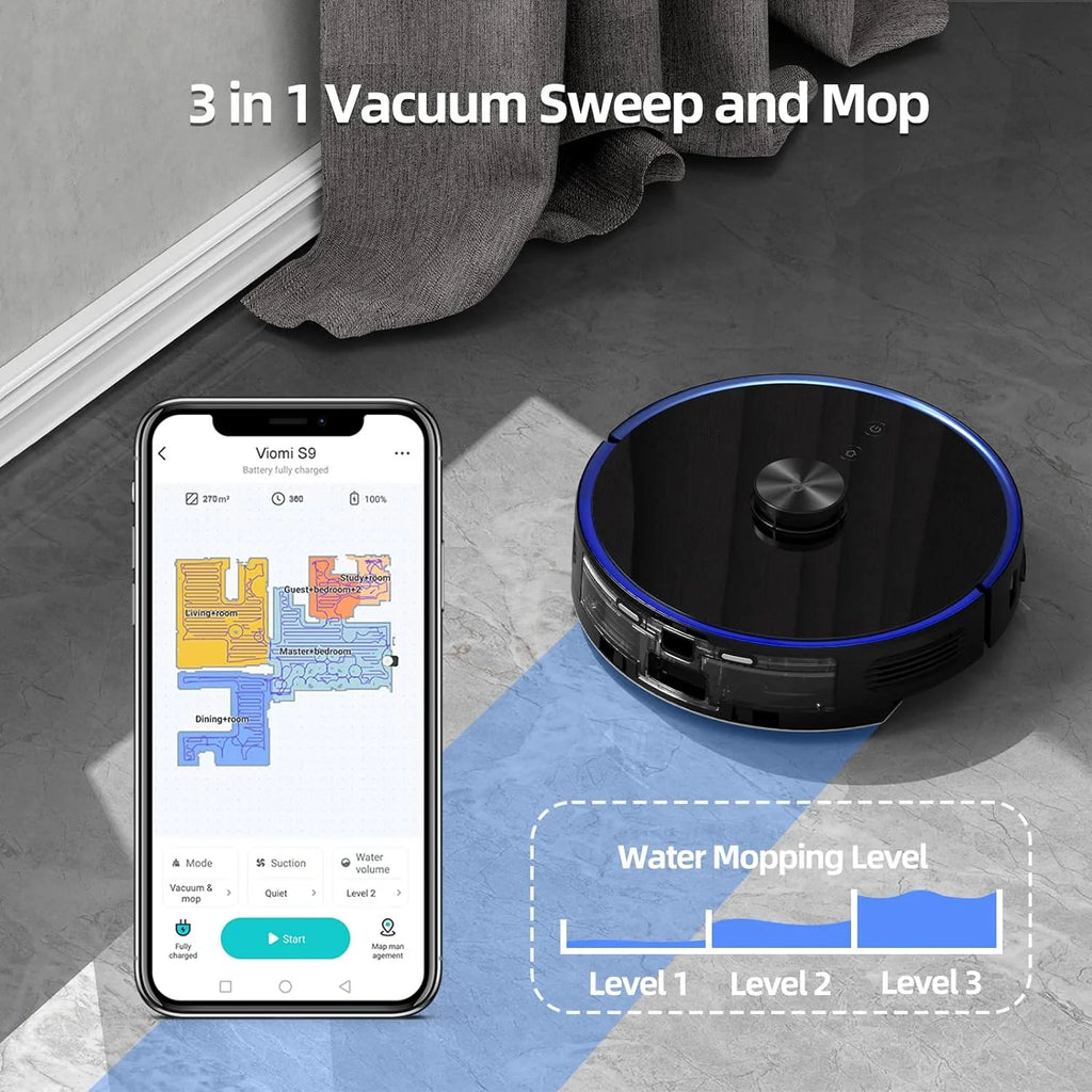 Robot Vacuum Cleaner Self-Emptying 2700Pa 3 in 1 Smart Mapping W238884