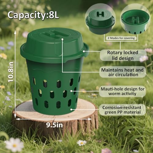 8L Worm Composter Bin with Aeration B190035