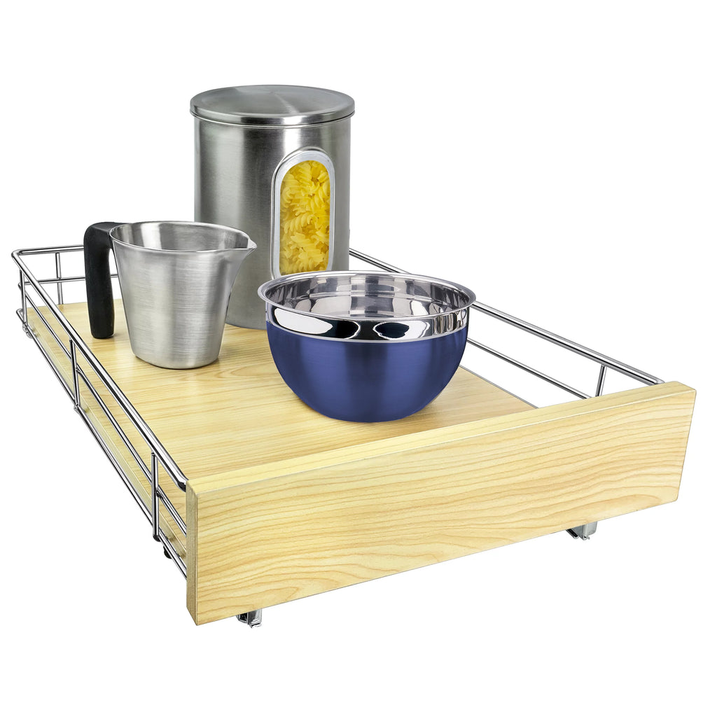 14"W x 21"D Chrome Pull Out Cabinet Organizer Z2643