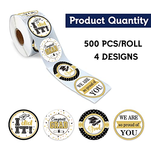 Christmas Round Stickers Rolls 500 Per Roll U44747