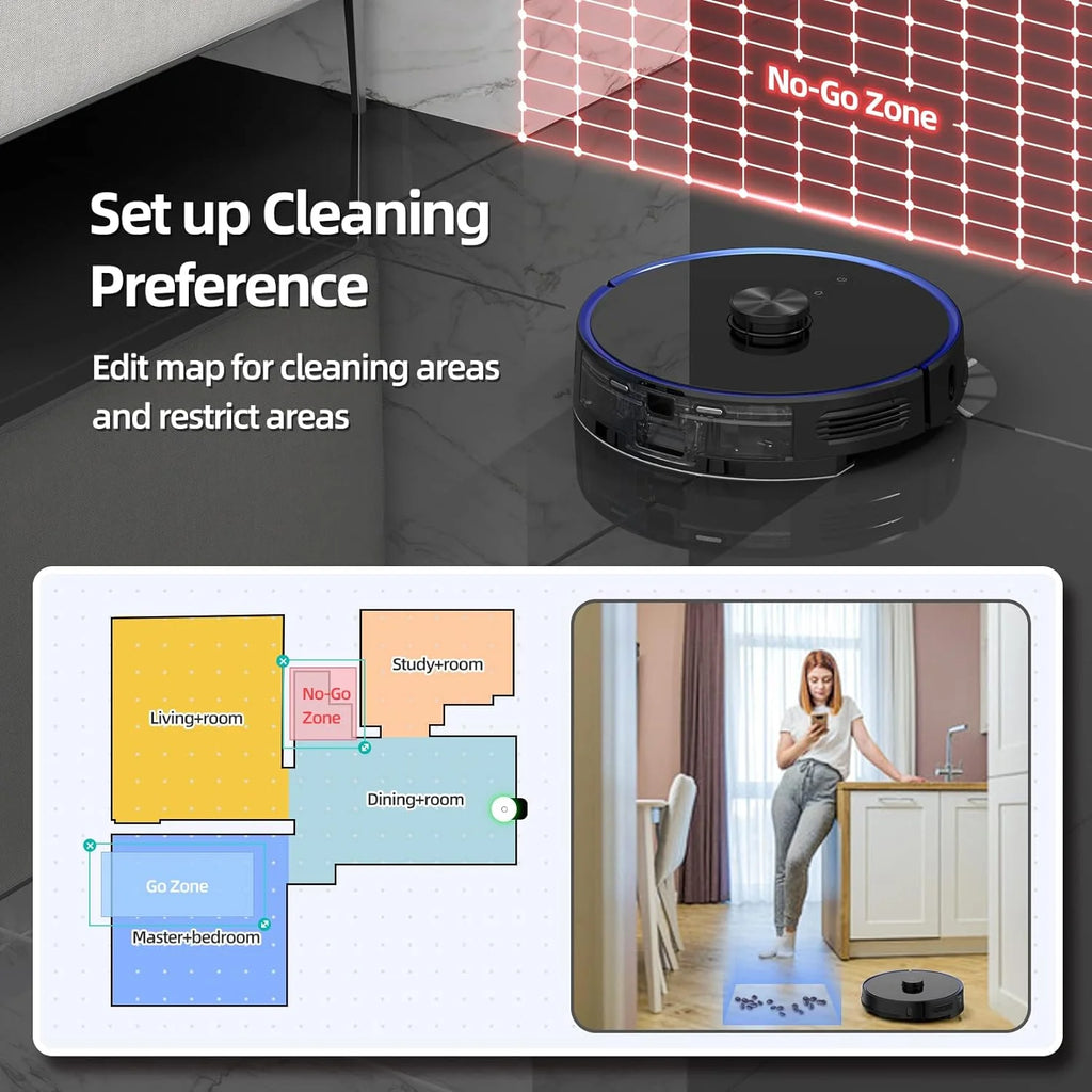 Robot Vacuum Cleaner Self-Emptying 2700Pa 3 in 1 Smart Mapping W238884