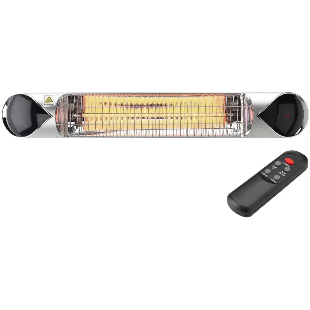 Electric Carbon Infrared Heat Lamp with Remote Control and Adjustable Pole Stand W257739