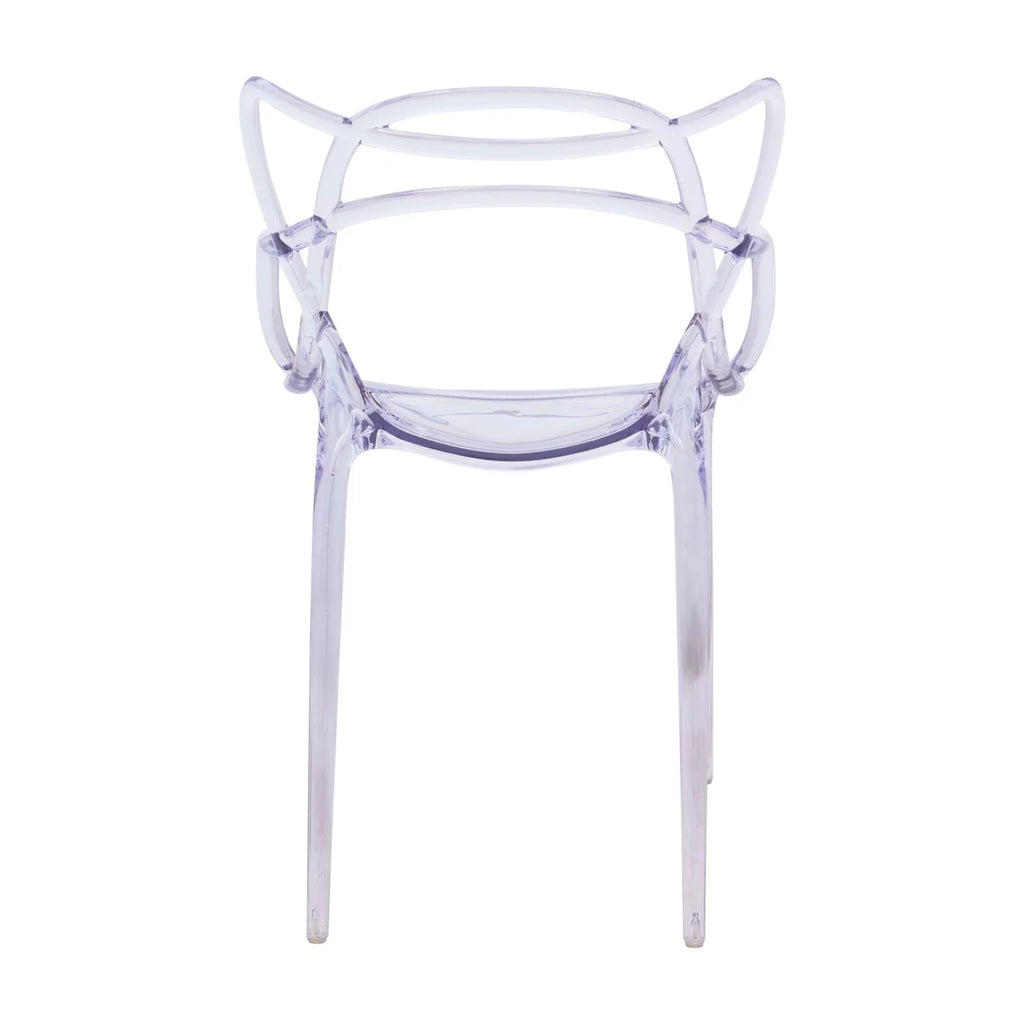 Clear Stackable Plastic Dining Armchair Set of 2 Y2169