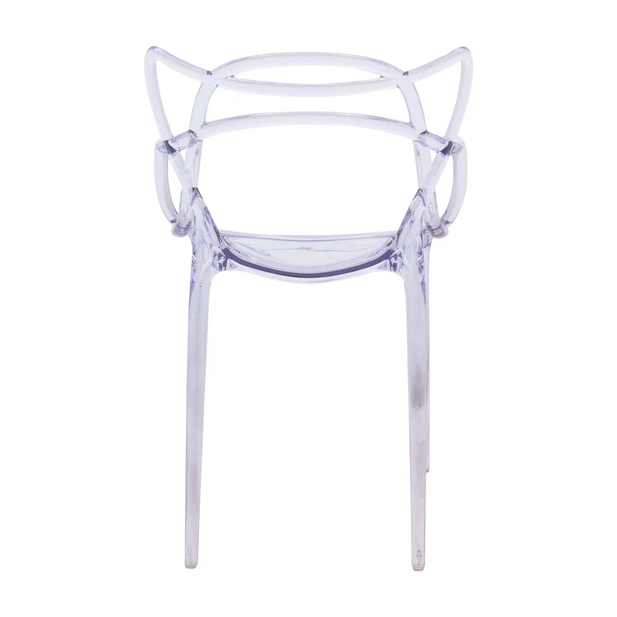 Clear Stackable Plastic Dining Armchair Set of 2 Y2169