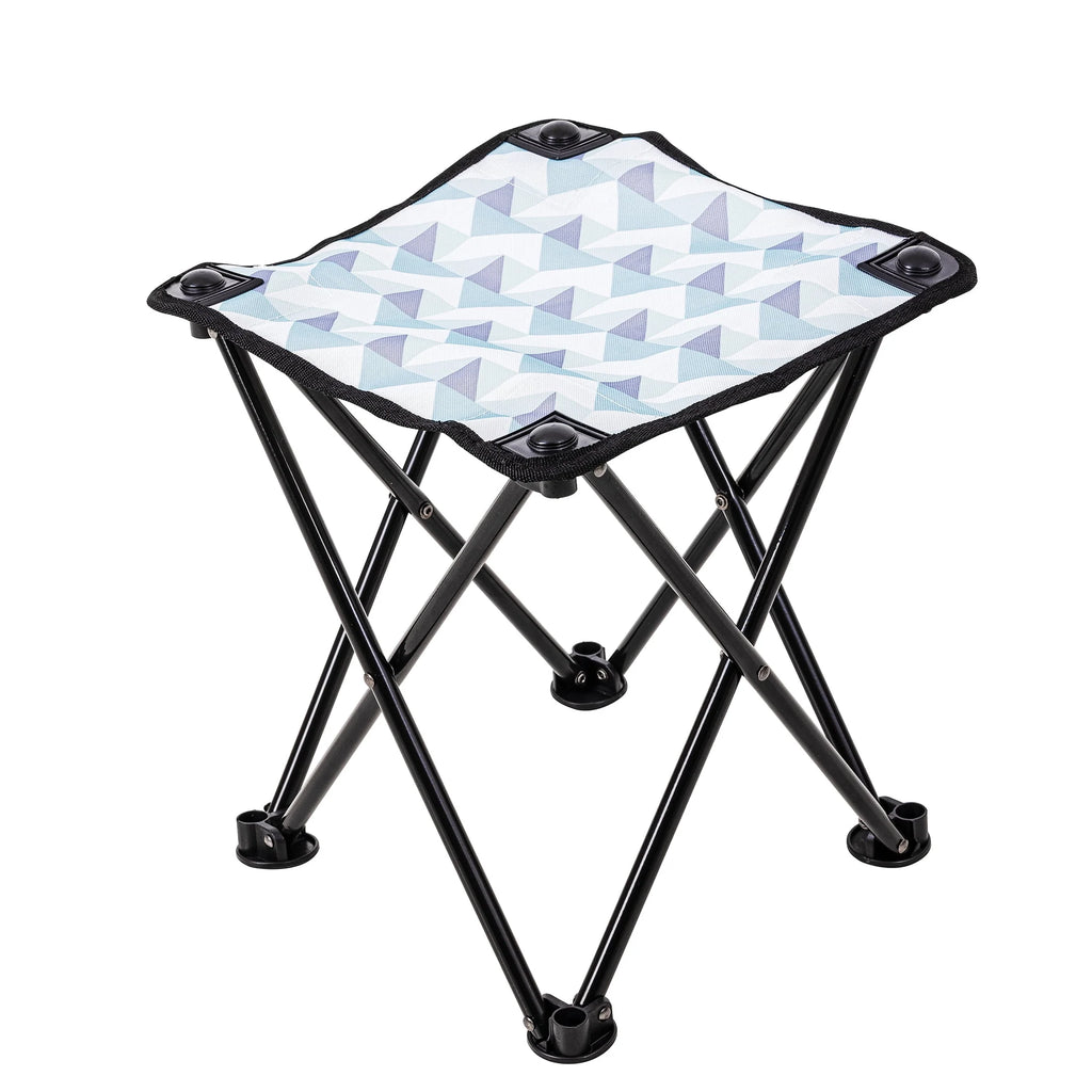 Blue and White Camp Chair with Footrest D90696