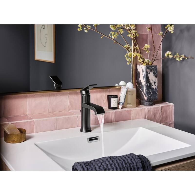 Single Handle Single Hole Bathroom Faucet Matte Black 2-pack P85871