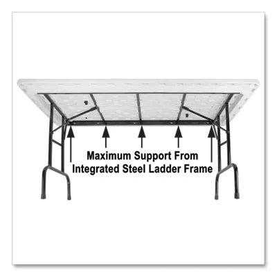 Adjustable Folding Tables, Rectangular, 72" x 30" x 22" to 32", Yellow Top, Black Legs Z13062