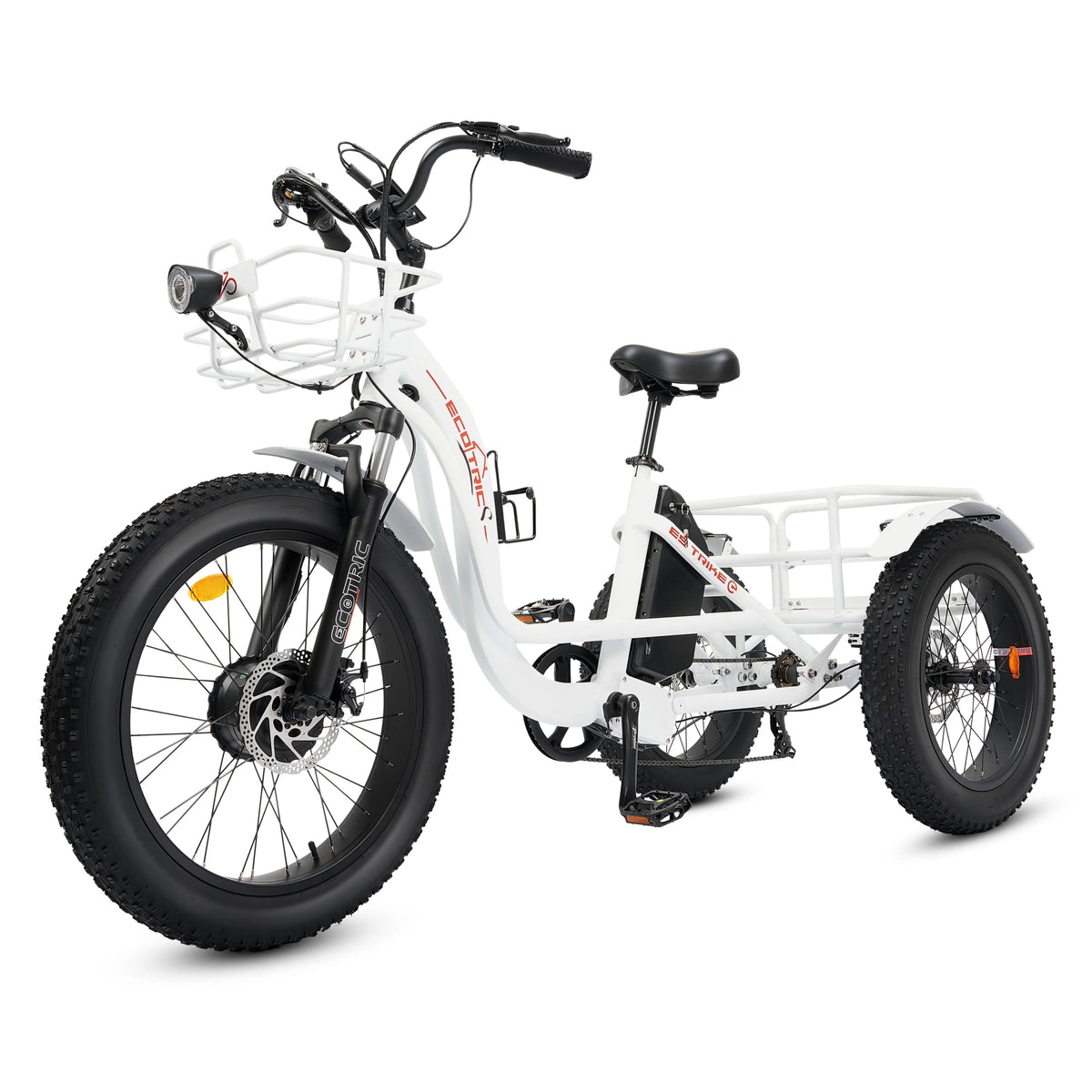 Electric Tricycle Fat Tire 750W 48V White R9242