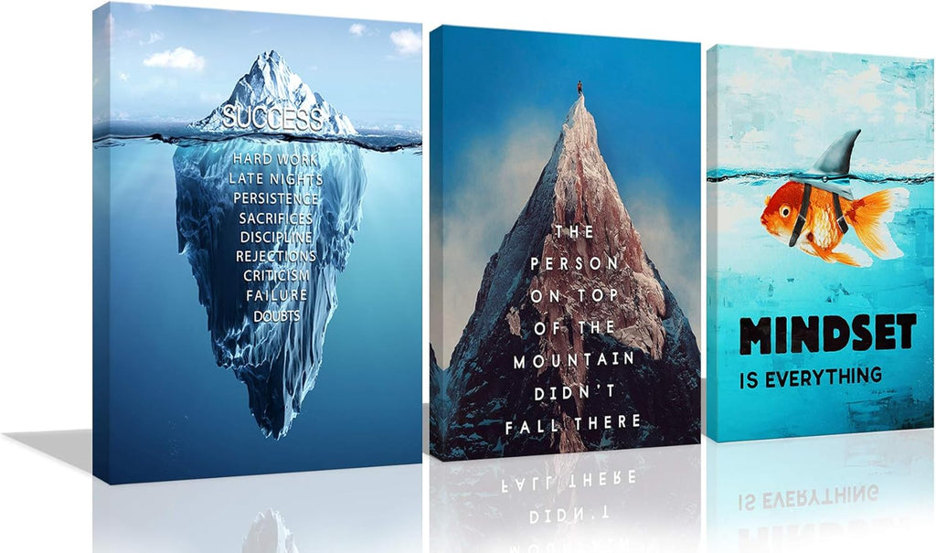 Inspirational Quote Canvas Wall Art 3 Panels 24x36x3 J76870