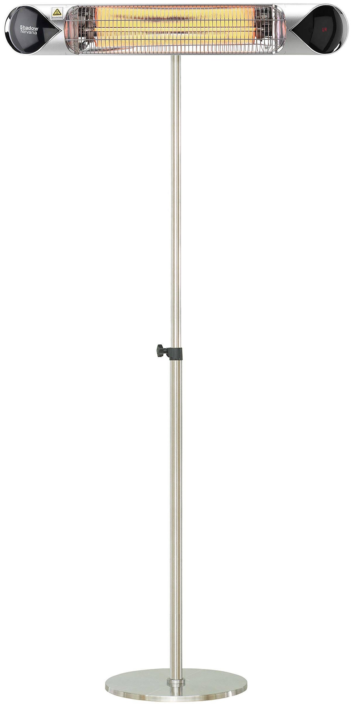 Electric Carbon Infrared Heat Lamp with Remote Control and Adjustable Pole Stand W257739