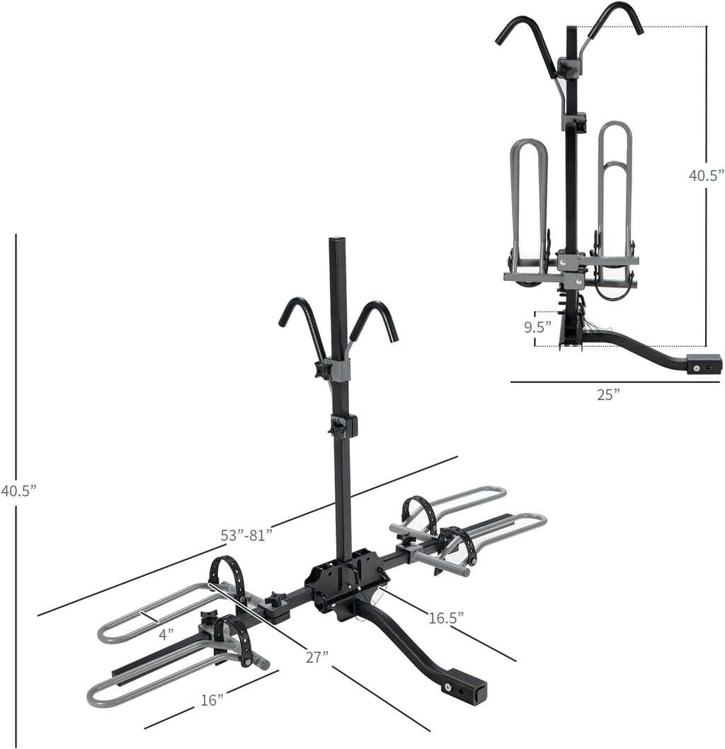 Folding 2-Bike Hitch Mount Bike Rack V153073
