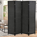 Black 6 Panel Folding Room Divider, 17.7" Wide G115094