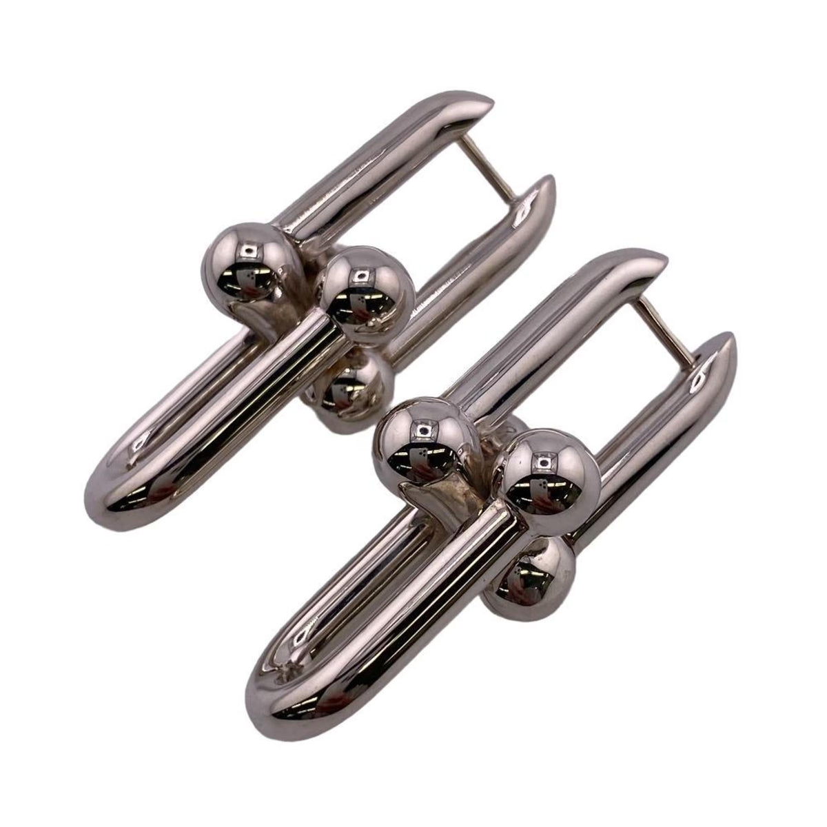 Tiffany Hardware Large Link Earrings Silver Q130