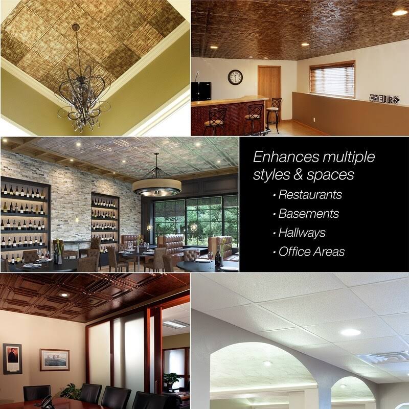 2ft x 2ft Crosshatch Silver Decorative Vinyl Ceiling Tile (5 Pack) W165195