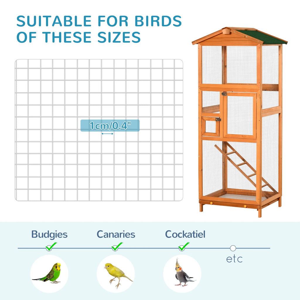 65" Large Wooden Outdoor Bird Cage with 2 Doors H879331