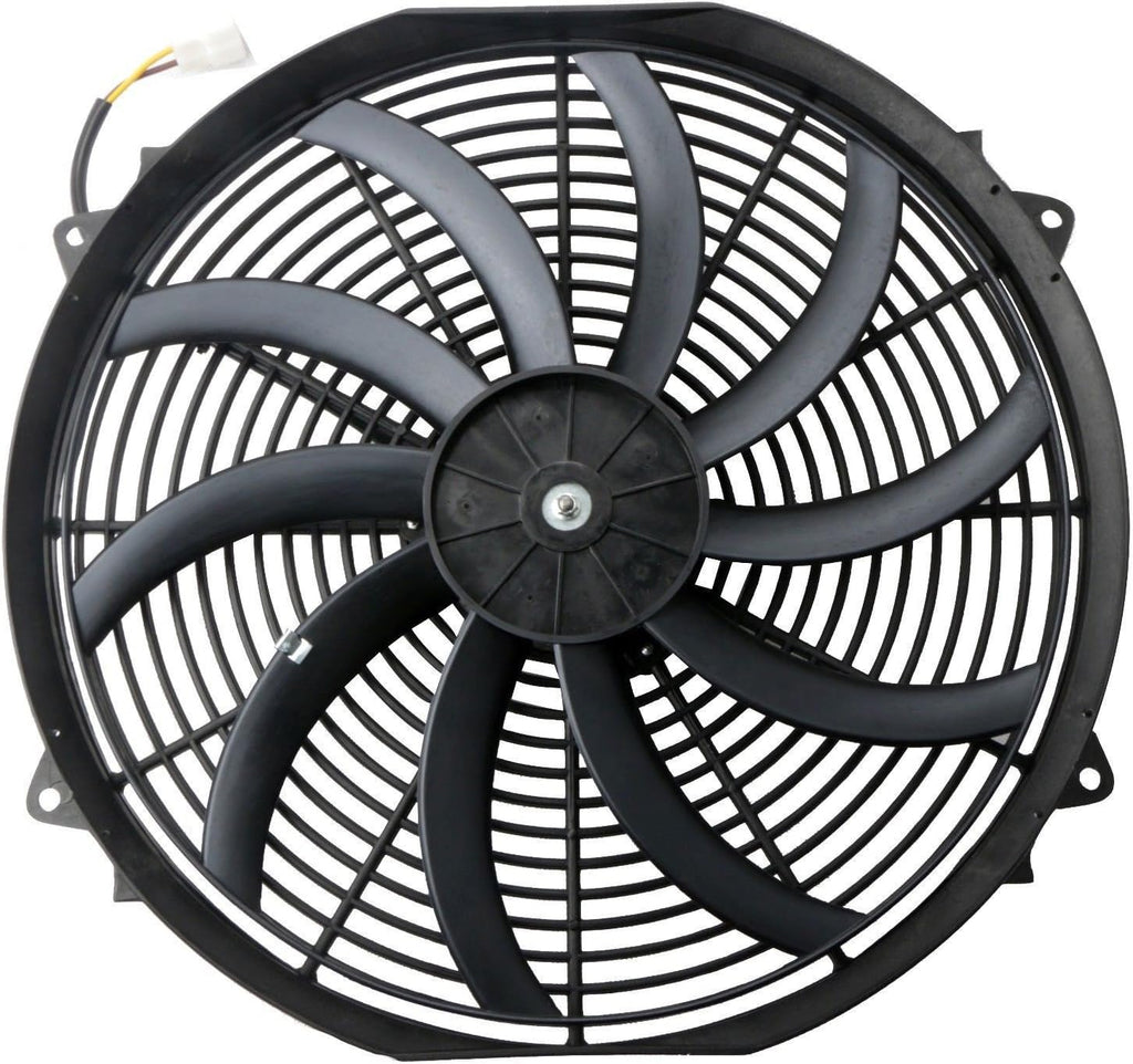 Black Universal Electric Radiator Slim Fan 12V 16 Inch X2 Pack of 2 C66798