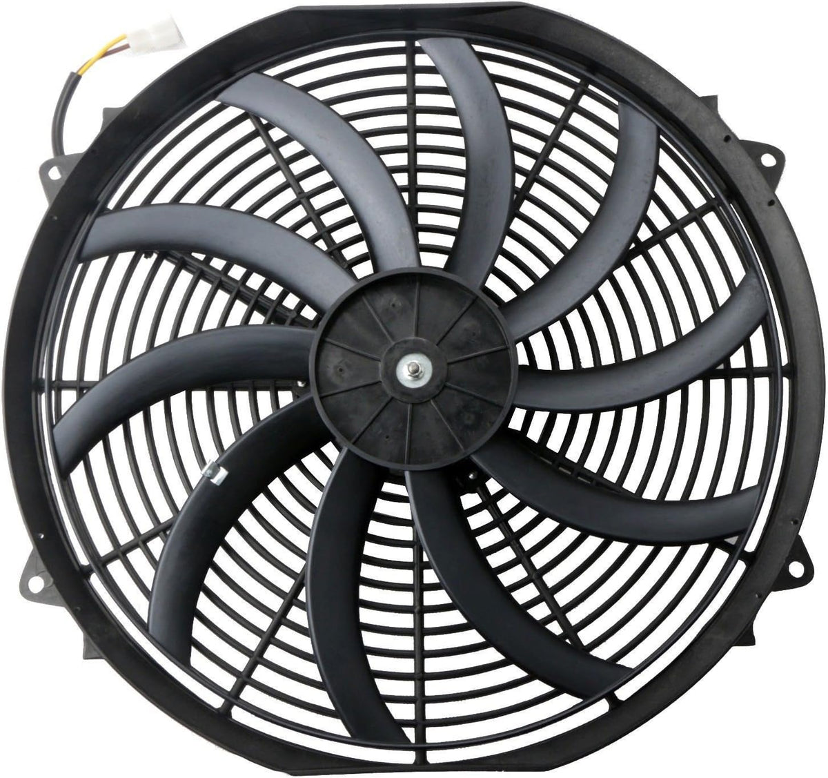 Black Universal Electric Radiator Slim Fan 12V 16 Inch X2 Pack of 2 C66798
