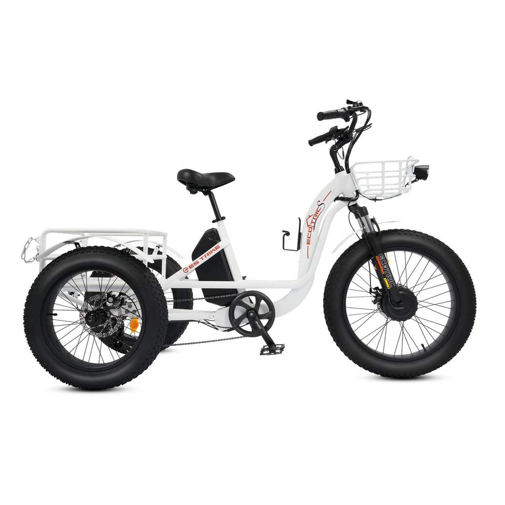 Electric Tricycle Fat Tire 750W 48V White R9242
