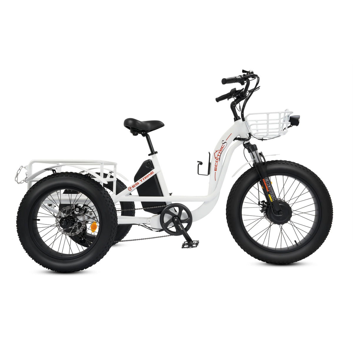 Electric Tricycle Fat Tire 750W 48V White R9242