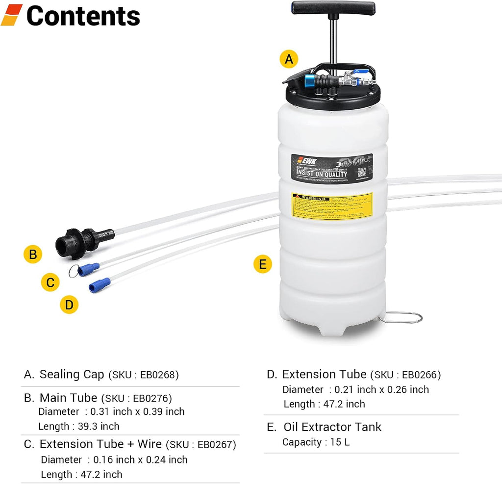15L Pneumatic/Manual Oil Extractor Pump Q634