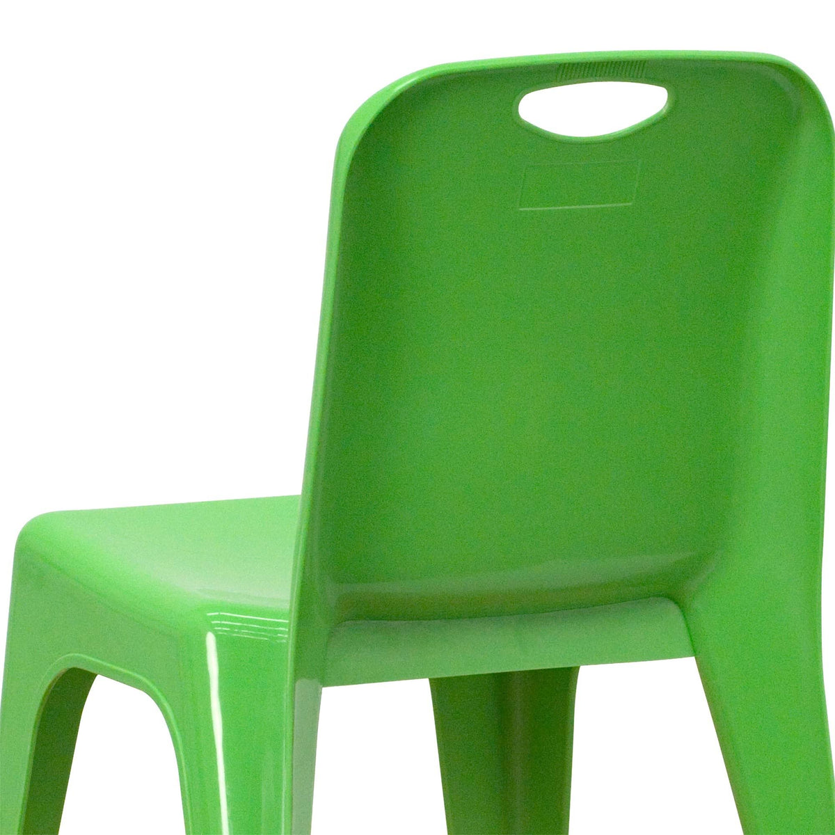 Green Plastic Stackable School Chair with Carrying Handle N47601