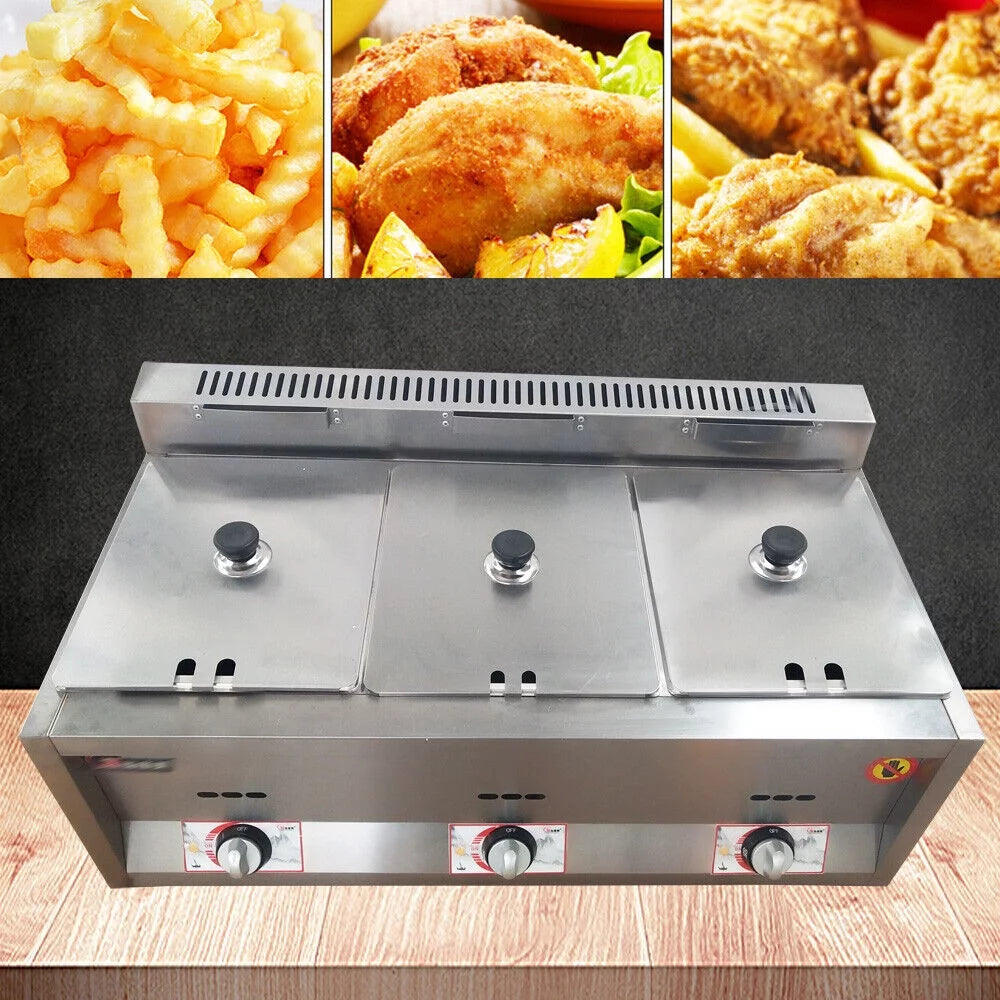 18L Propane NG Gas Fryer 3 Pan G5928