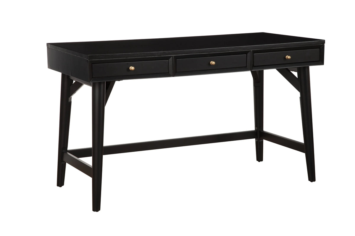 Black 3 Drawer Wood Desk S57232