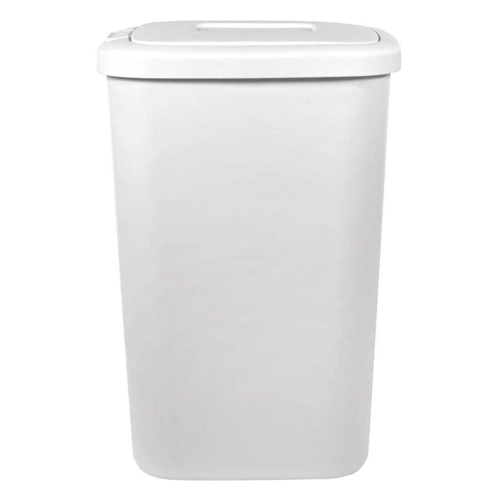 13.3-gal Touch Lid Trash Can, White (2 Pack) V336