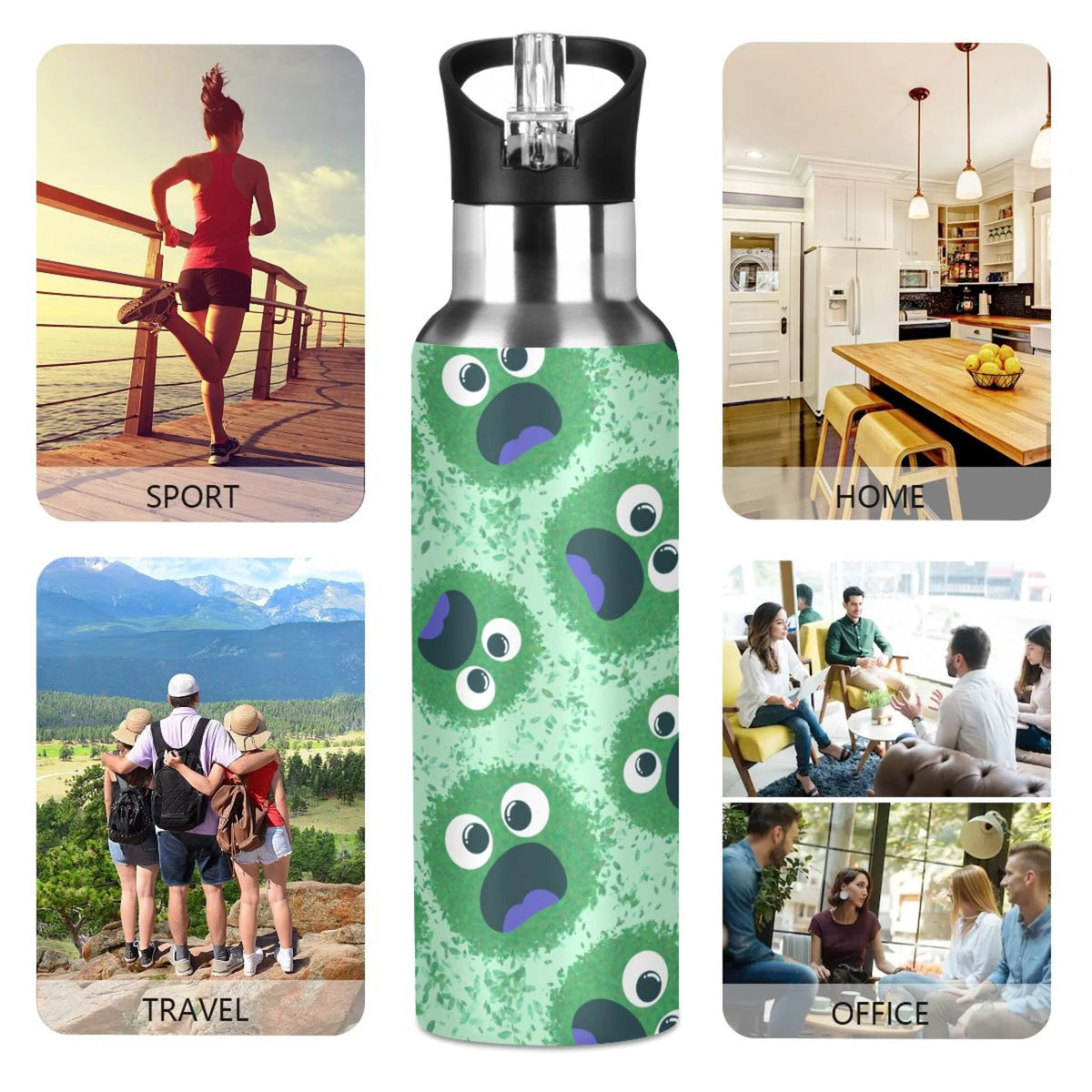 Stainless Steel Insulated Water Bottle with Straw Lid H55979