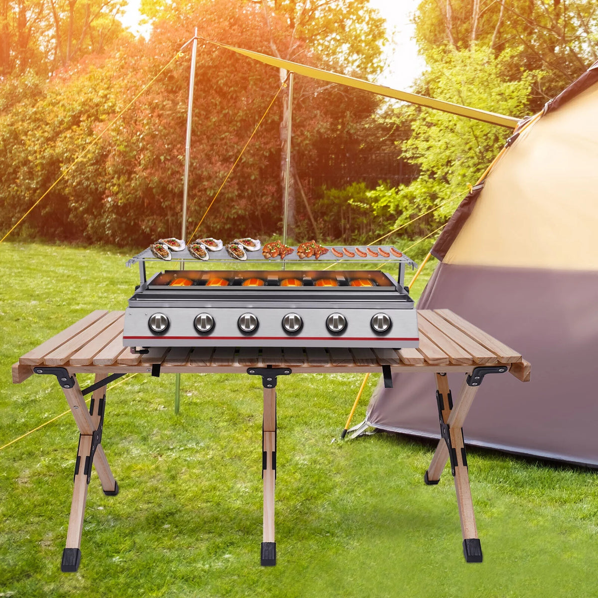 Portable 6 Burner LPG Gas Grill Griddle G4632