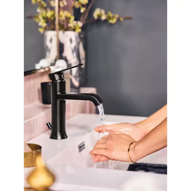 Single Handle Single Hole Bathroom Faucet Matte Black 2-pack P85871