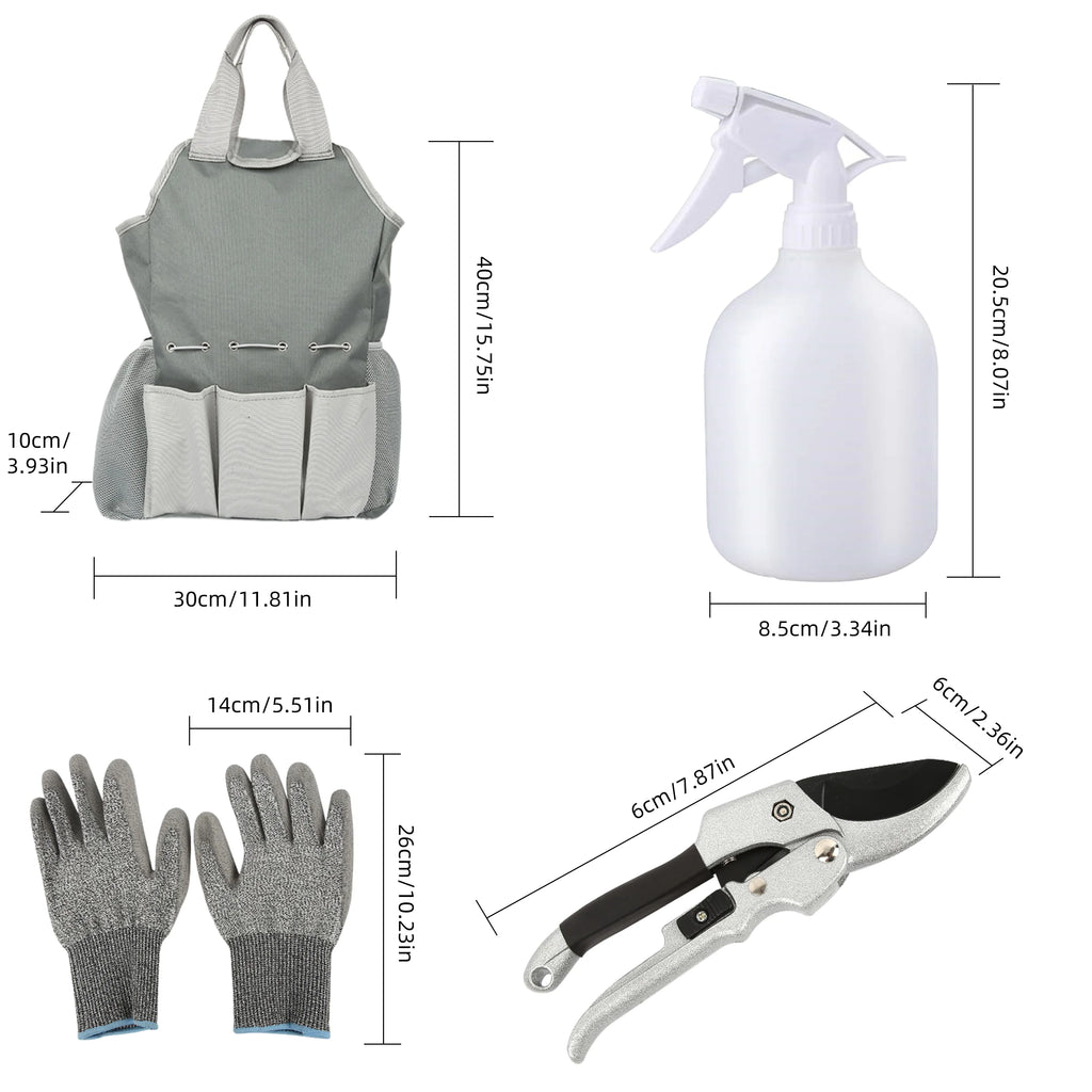 Aluminum Alloy Garden Tool Kit with Storage Tote Bag M308204