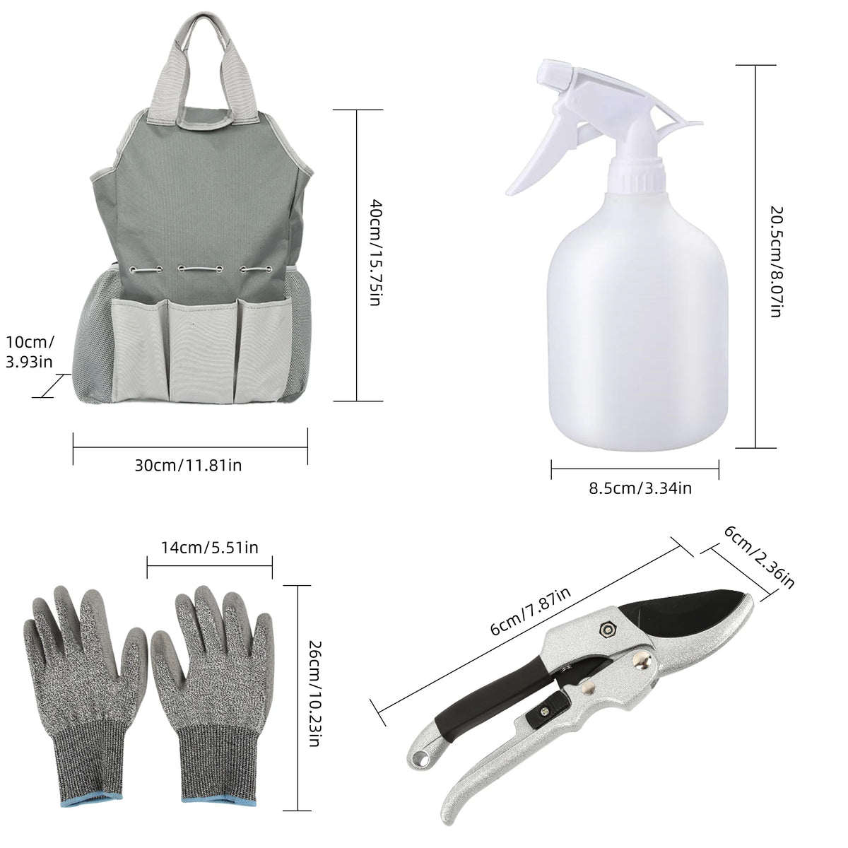 Aluminum Alloy Garden Tool Kit with Storage Tote Bag M308204