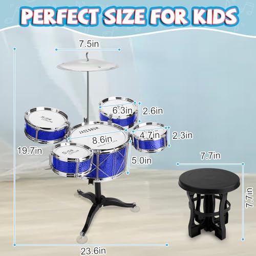 Blue 8 Piece Toddler Jazz Drum Kit S2476
