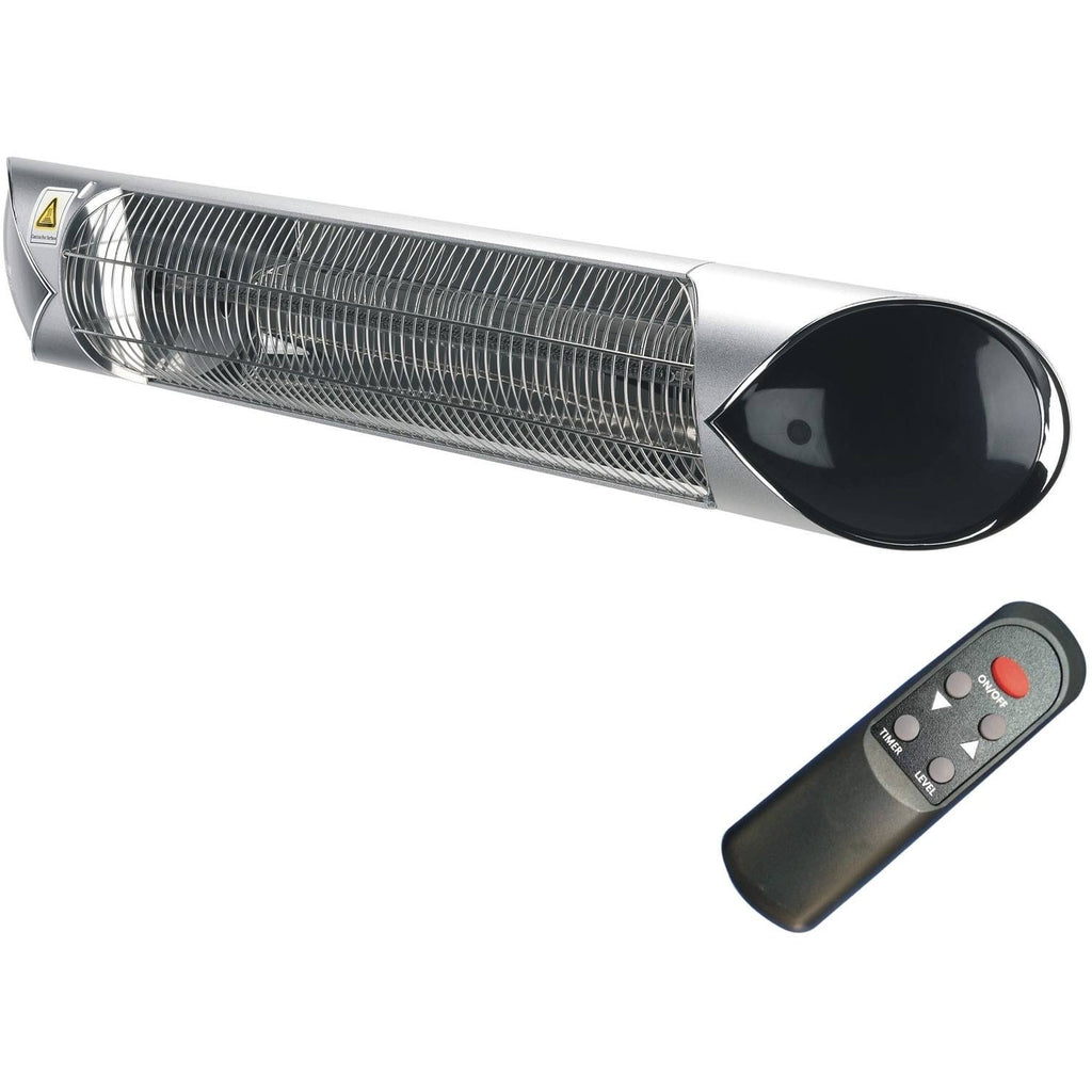 Electric Carbon Infrared Heat Lamp with Remote Control and Adjustable Pole Stand W257739