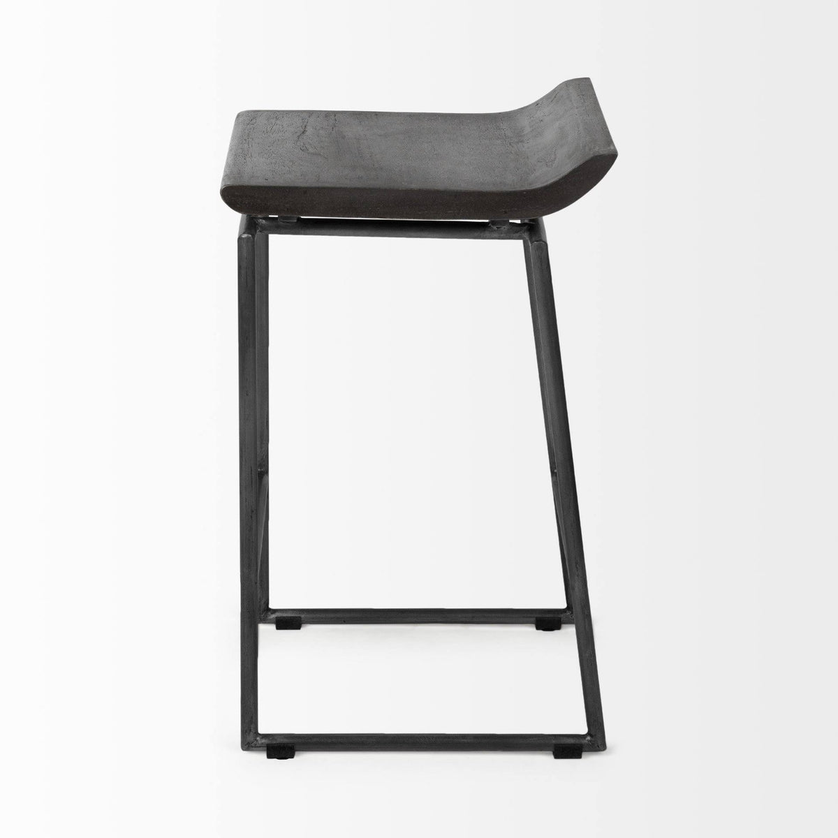 Black Wood Seat Stool O4171
