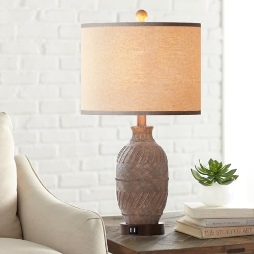 Set of 2 Dimmable Touch Control Table Lamps with USB Ports and AC Outlet L65105