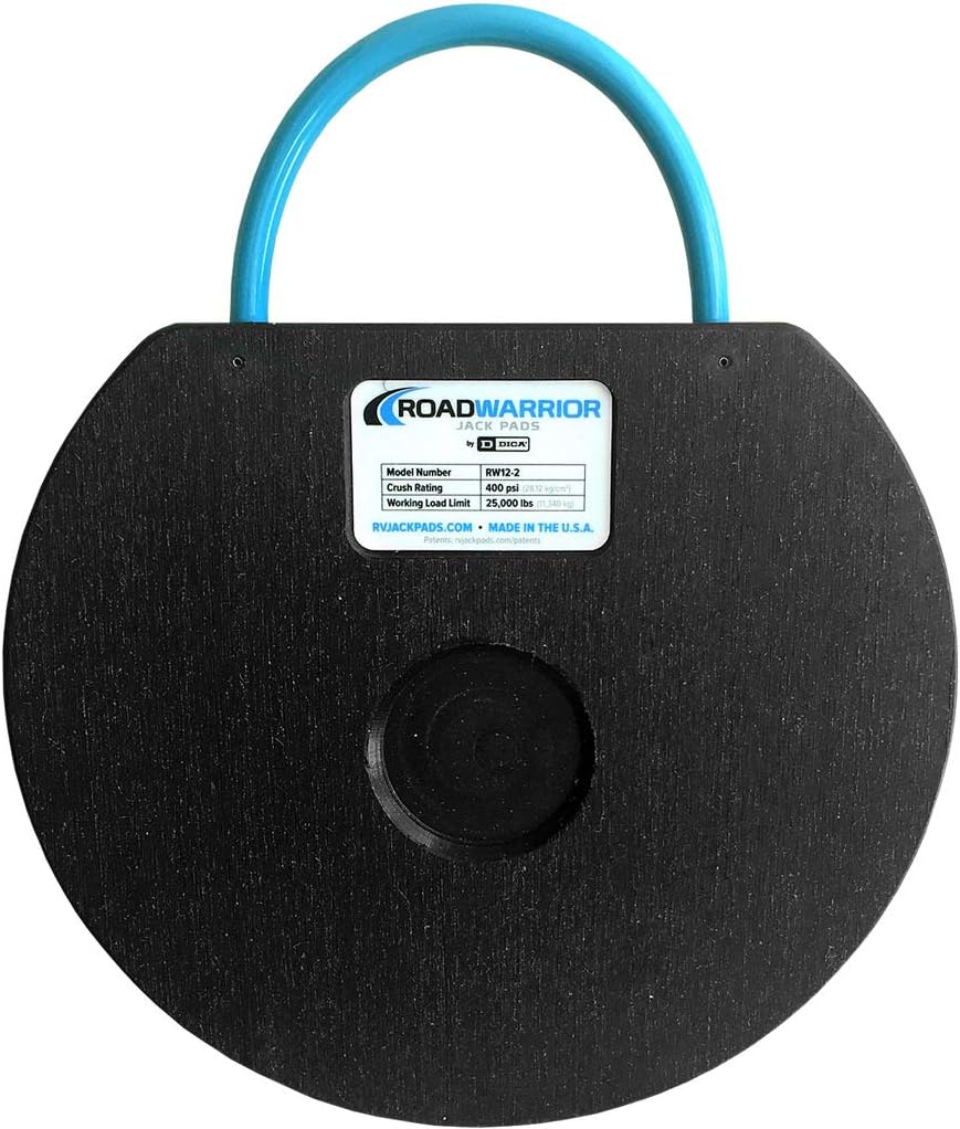 Heavy Duty RV Jack Pad, Stackable, Waterproof, 12-inch X 1.5", Pack of 2 W487