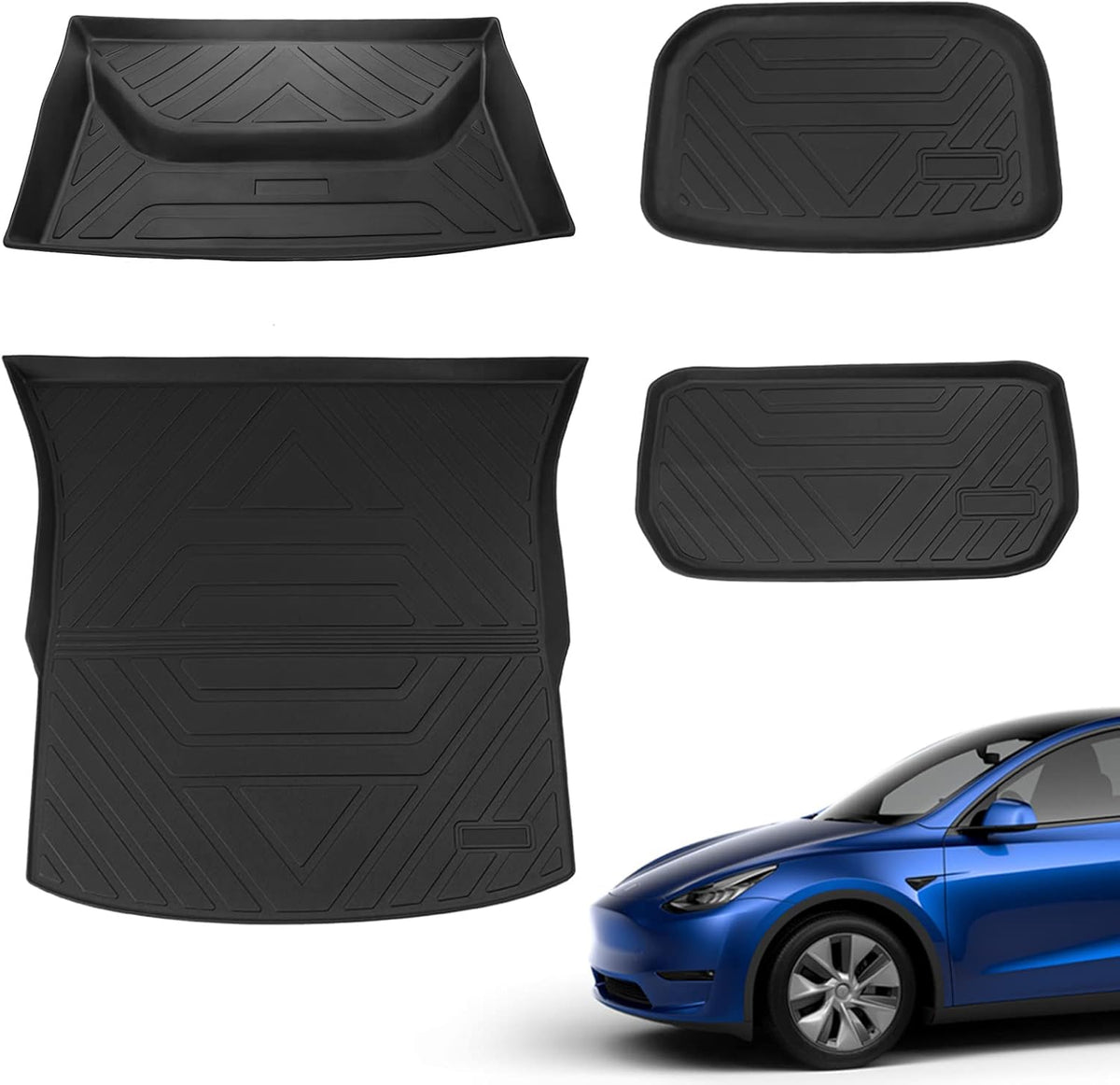Tesla Model Y All Weather Trunk Mats Cargo Liners Set of 3 H34580