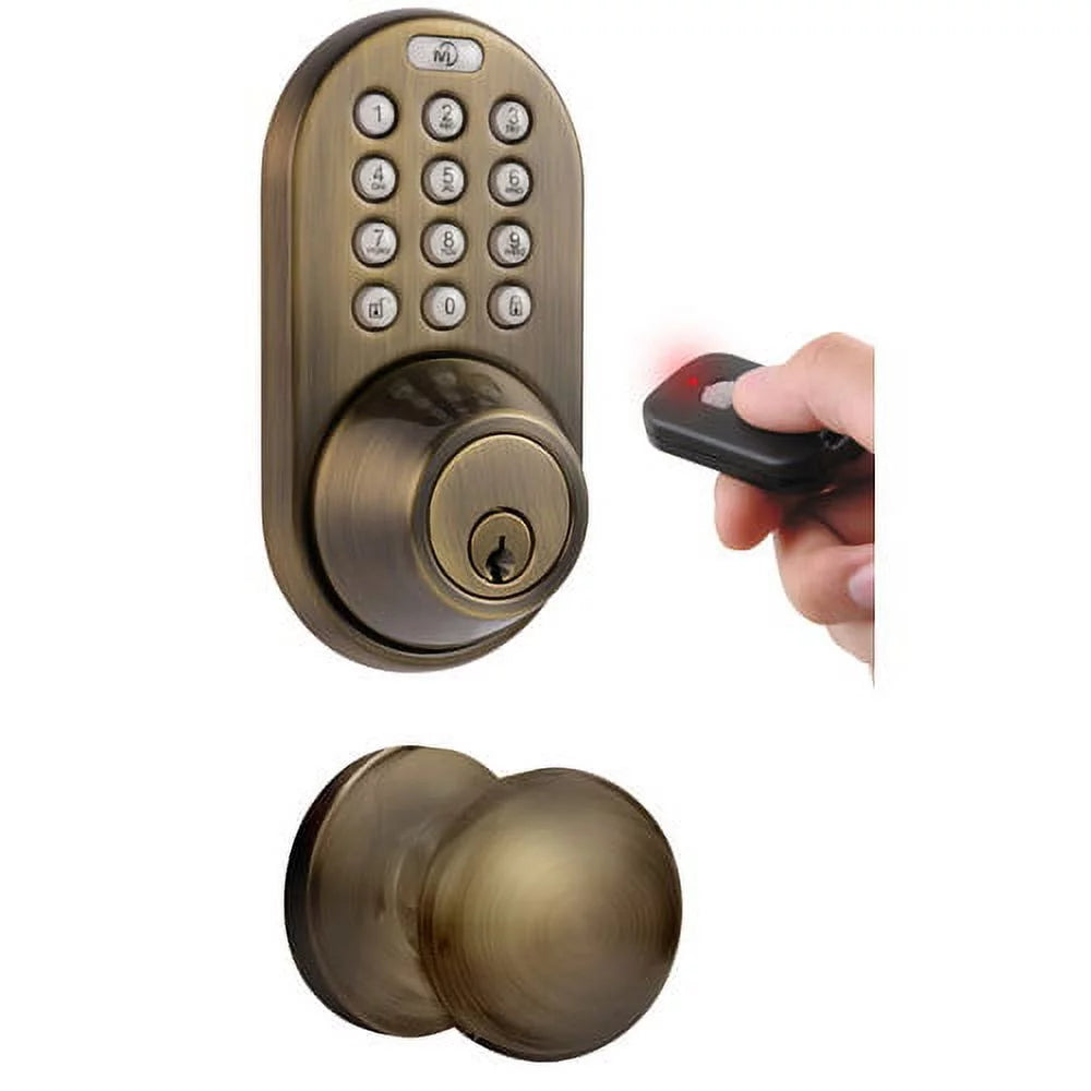 Digital Deadbolt Door Lock and Passage Knob Combo Satin Nickel Keyless Entry B37653