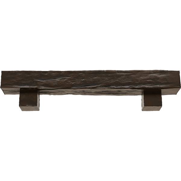 Burnished Mahogany Faux Wood Fireplace Mantel Kit with Corbels K343