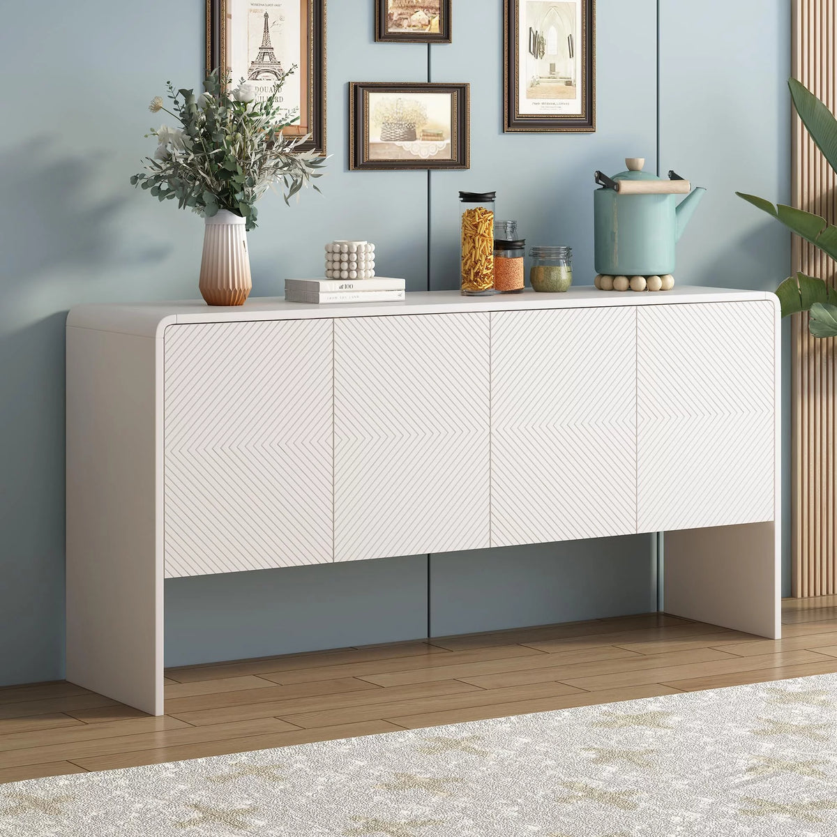 60" Wooden Sideboard with 4 Doors M38601