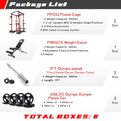 Multi-Function Squat Rack Power Cage with Cable Crossover System R692