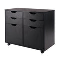 32" Black 2 Section Mobile Storage Cabinet F413