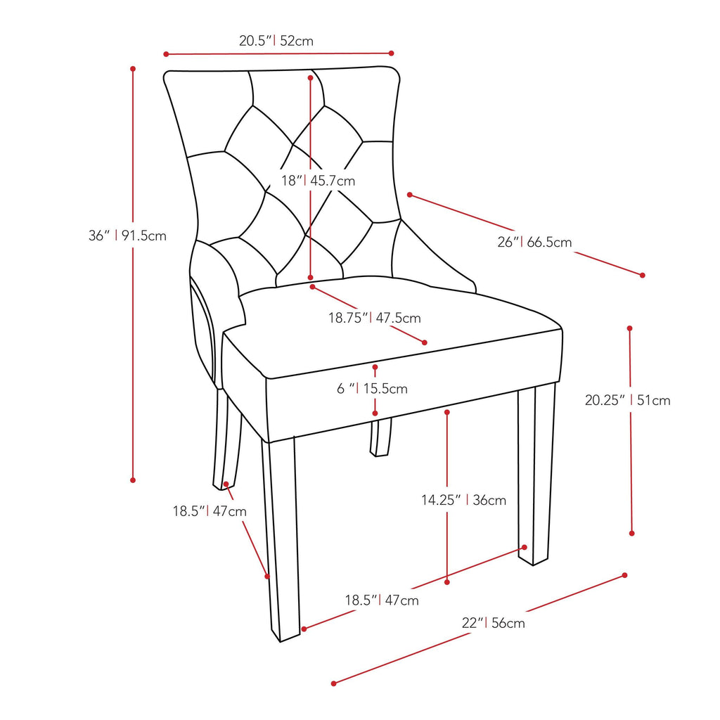 Beige Fabric Accent Chair (Set of 2) H40810